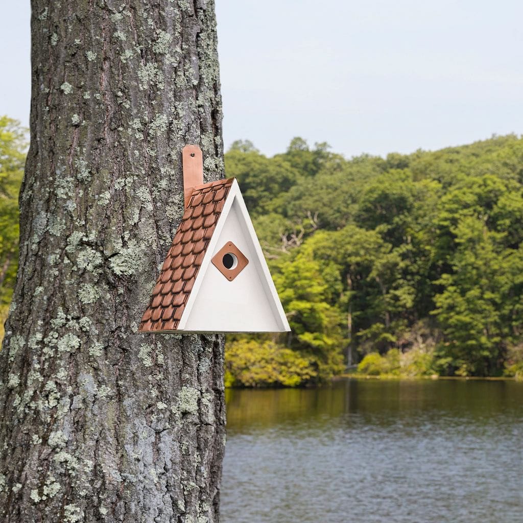 Swiss Chalet Bird House with Pure Copper Roof