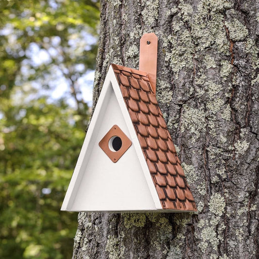 Swiss Chalet Bird House with Pure Copper Roof