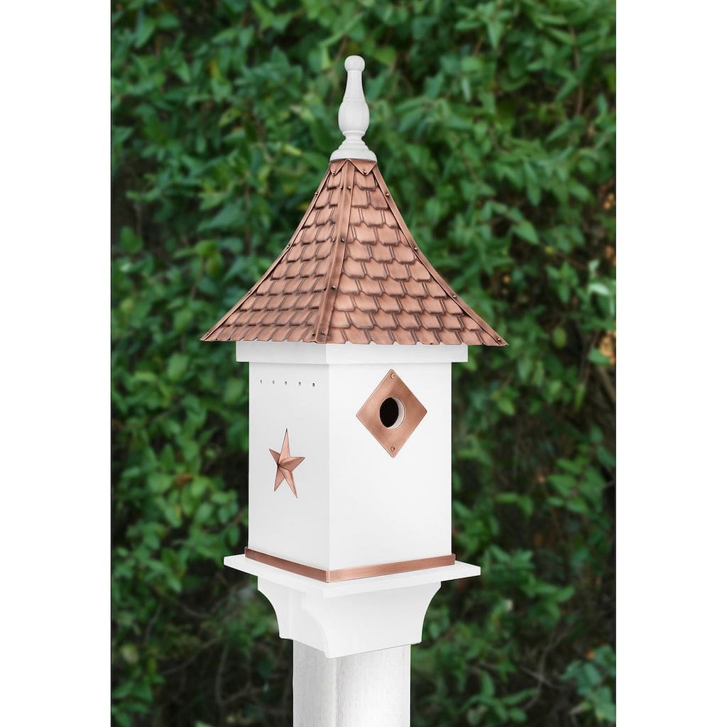 Villa Bird House in White with Pure Copper Roof