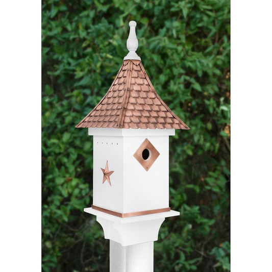 Villa Bird House in White with Pure Copper Roof