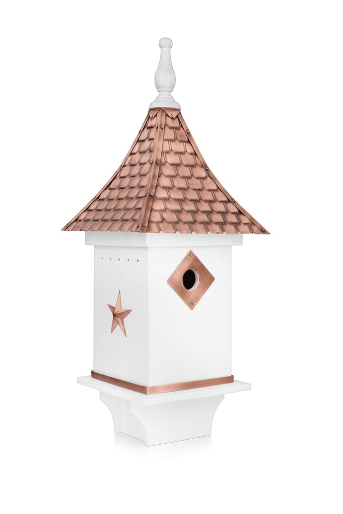 Villa Bird House in White with Pure Copper Roof