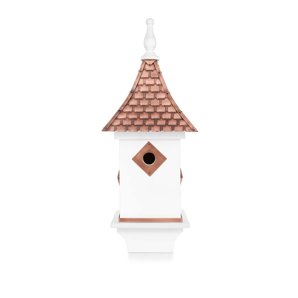Villa Bird House in White with Pure Copper Roof