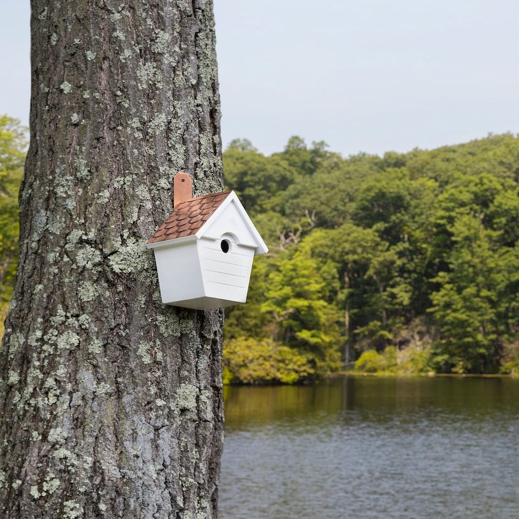 Classic Cottage Bird House with Pure Copper Roof