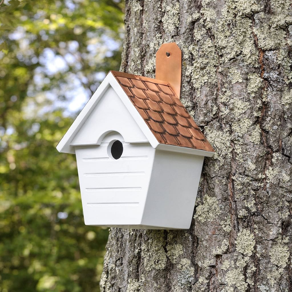 Classic Cottage Bird House with Pure Copper Roof